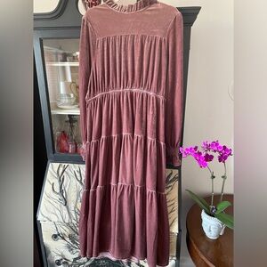 Silky Velvet Ruffled Midi